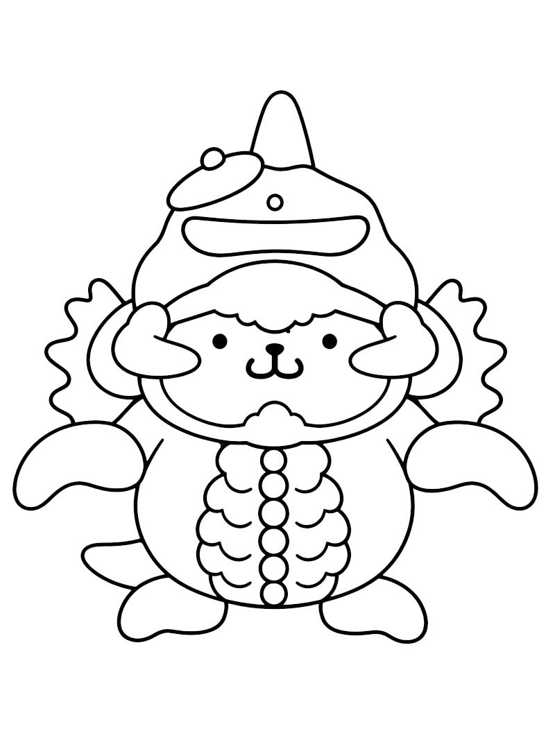 Pompompurin Gigan Boyama sayfası Pompompurin Gigan Boyama sayfası