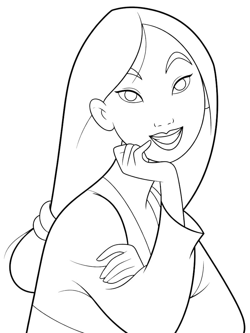 Prenses Mulan Boyama sayfası Prenses Mulan Boyama sayfası