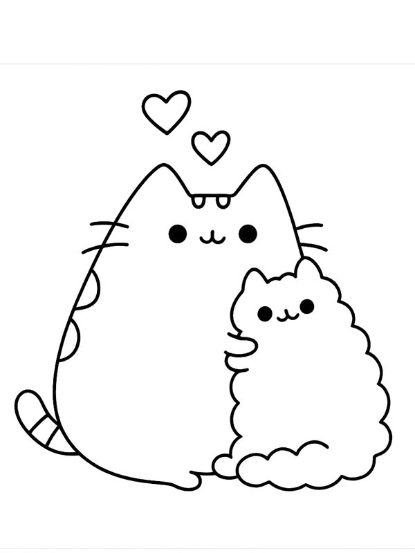 Pusheen ve Stormy Boyama sayfası Pusheen ve Stormy Boyama sayfası