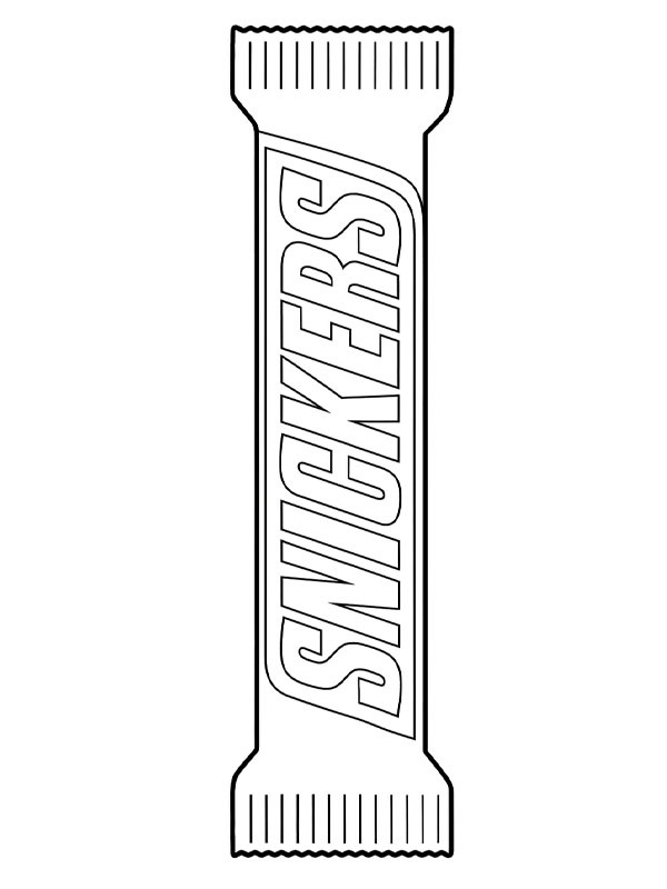 Snickers çikolatası Boyama sayfası Snickers çikolatası Boyama sayfası
