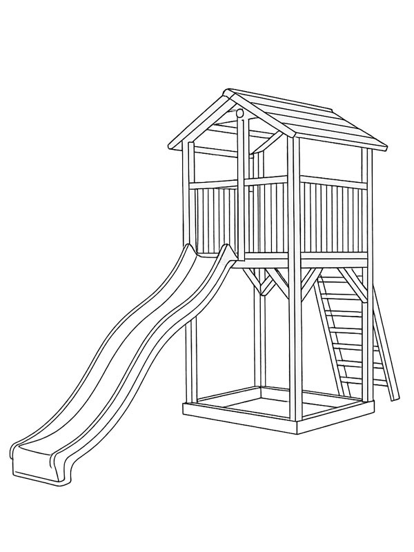 Kaydıraklı oyun evi Boyama sayfası Kaydıraklı oyun evi Boyama sayfası