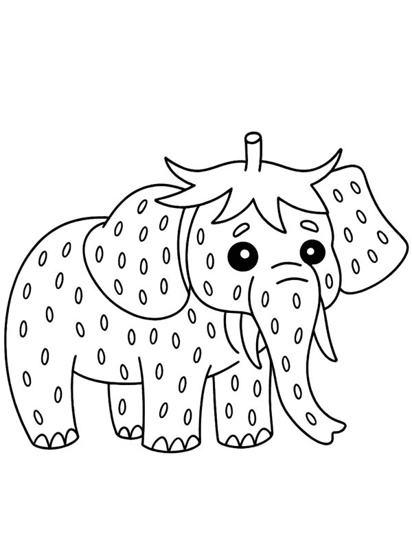 Strawberry Elephant Boyama sayfası Strawberry Elephant Boyama sayfası