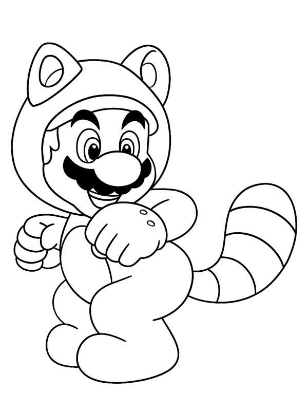 Mario'nun Tanuki'ye dönüşümü Boyama sayfası Mario'nun Tanuki'ye dönüşümü Boyama sayfası