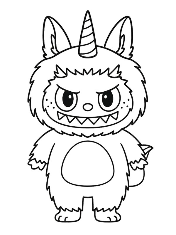 Unicorn Labubu Boyama sayfası Unicorn Labubu Boyama sayfası
