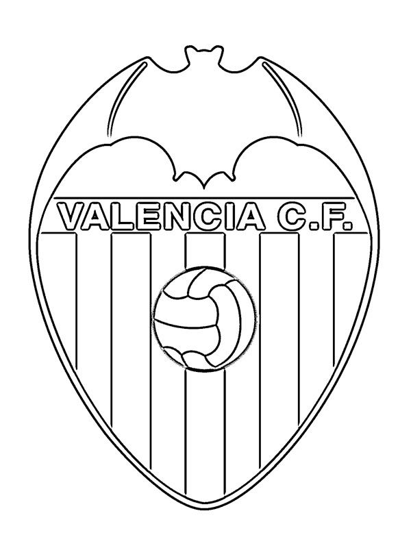 Valencia Futbol Kulübü Boyama sayfası Valencia Futbol Kulübü Boyama sayfası