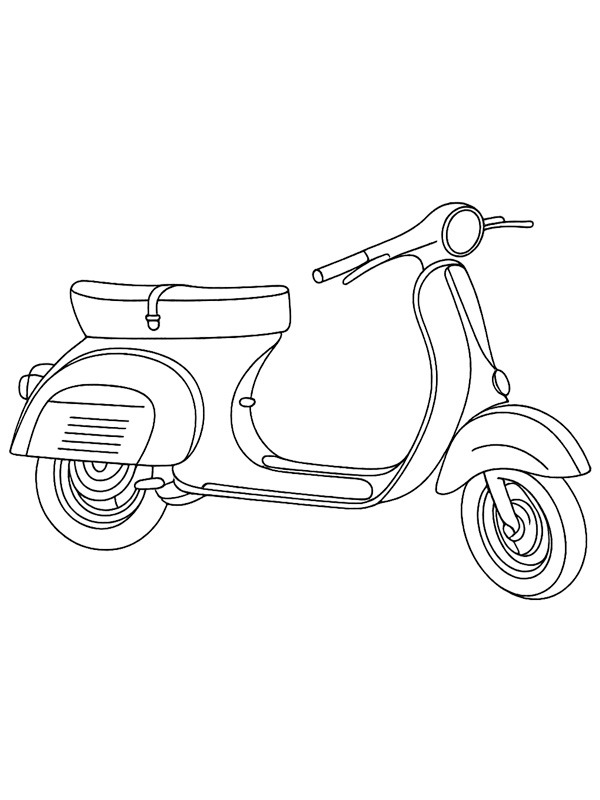 Vespa scooter Boyama sayfası Vespa scooter Boyama sayfası