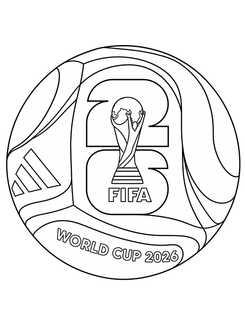 Futbol FIFA D&uuml;nya Kupası 2026 Boyama sayfası
