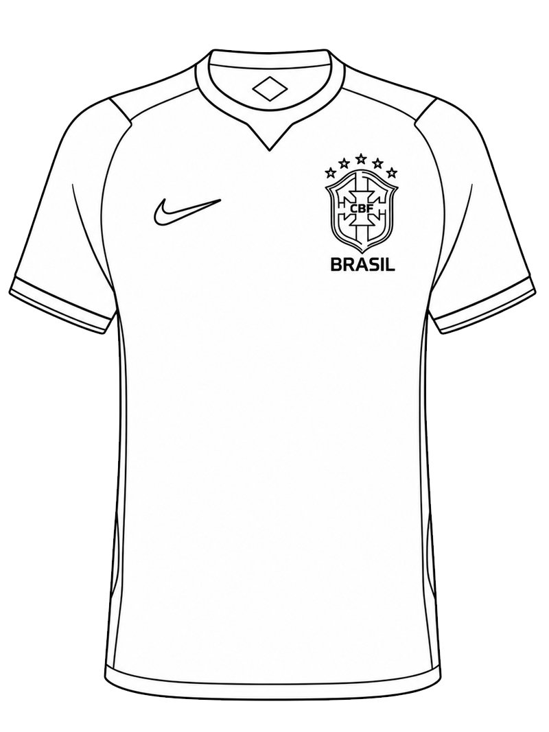 Brezilya Futbol Forması Boyama sayfası