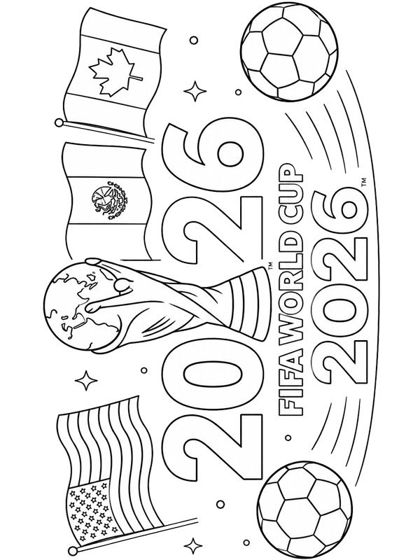 2026 FIFA D&uuml;nya Kupası Boyama sayfası